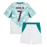 Camiseta Portugal Cristiano Ronaldo #7 Segunda Equipación Replica Mundial 2026 para niños mangas cortas (+ Pantalones cortos)